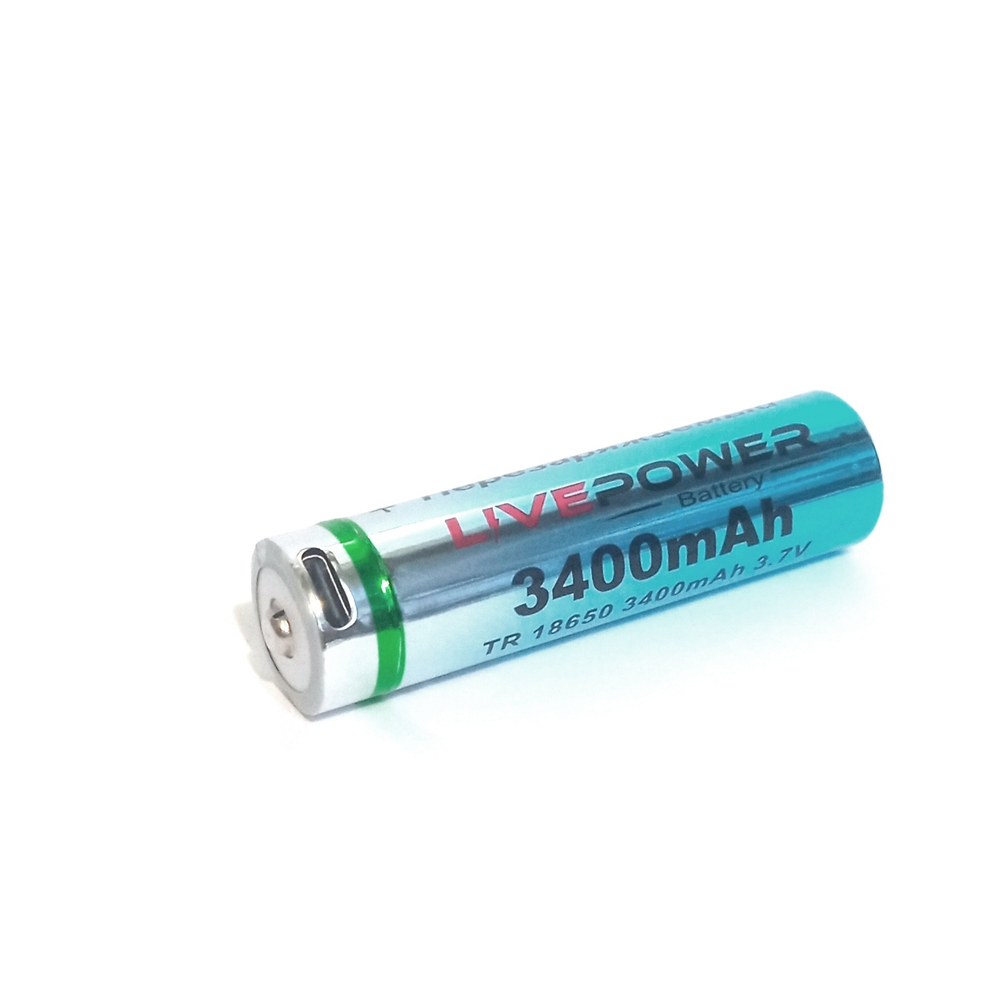 Аккумулятор 18650 -3400mAh LivePower A4015 TypeC зарядка
