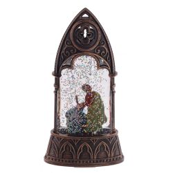 GAEM Фигурка декор в стекл шаре "Рождество" (подсвет, AAAх2 н/п) L8 W4 H16 см