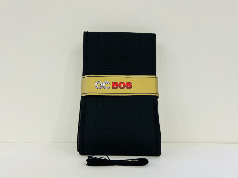 Оплетка на руль со шнуровкой, искусственная кожа, размер "М" 37-39 см., Уютный Хват, № 3398, черный (1 шт.)