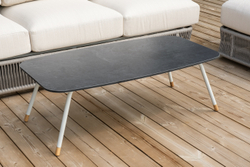 "Альбано" лаунж-зона 5-местная плетеная из роупа (веревки), каркас алюминиевый светло-серый, роуп серый меланж