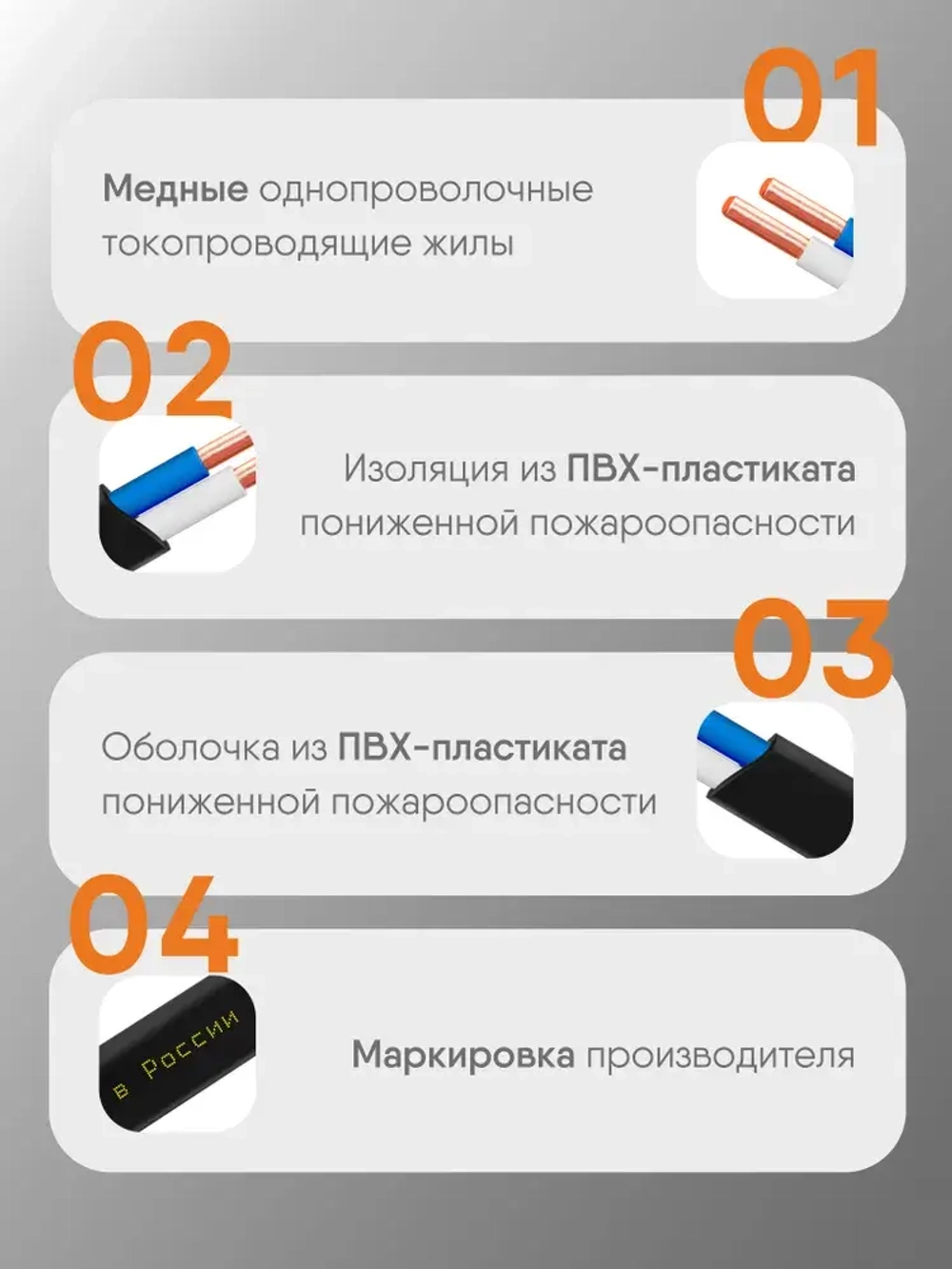 Силовой кабель ВВГ-Пнг(А)-LS 2х2,5 кв.мм, 20 м, Партнер-Электро