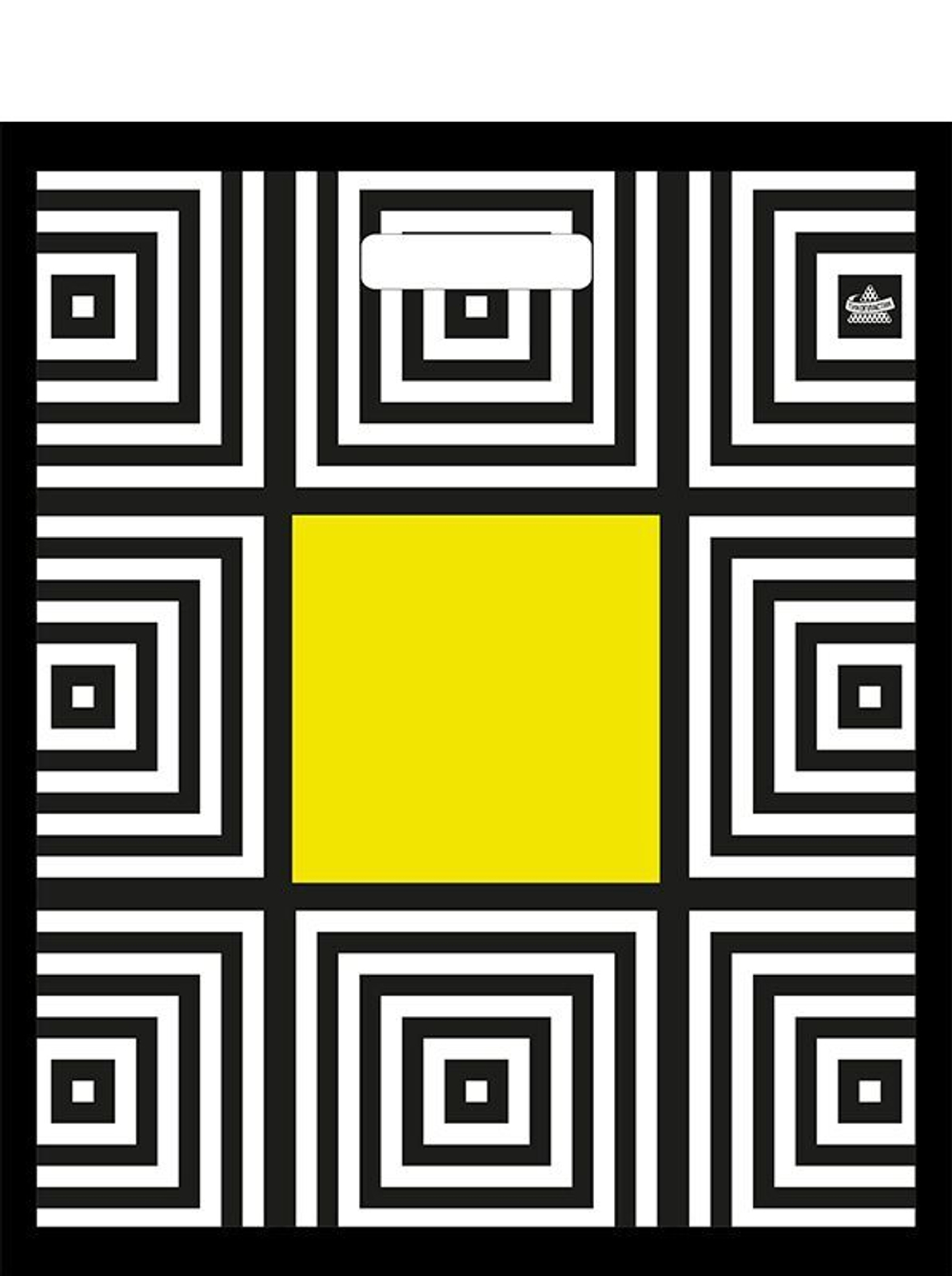 Пакет 45*38см (60мк) с вырубной укрепл. ручкой "Желтый квадрат" Глянец ПВД