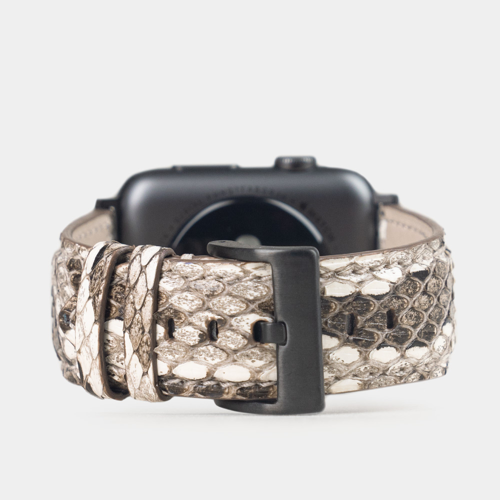Ремешок для Apple Watch 40/41/42 mm из кожи питона, натурального цвета