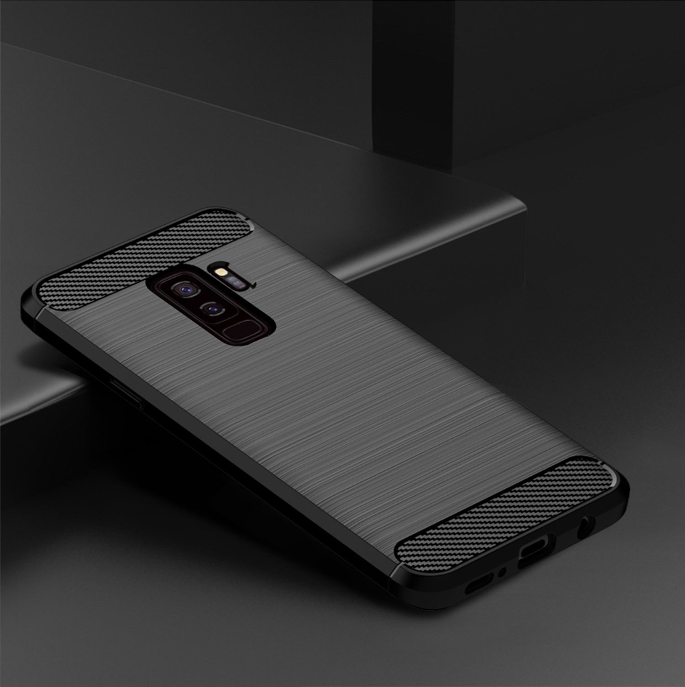 Чехол для Samsung Galaxy S9 Plus цвет Black (черный), серия Carbon от Caseport