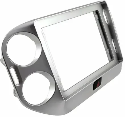 Магнитола для Volkswagen Tiguan 1 2007-2016, Golf Plus (рамка 10 серебро, любая кнопка) - FarCar 8008S10 на Android 13, QLED+2K, TS10, CarPlay, 4G SIM-слот