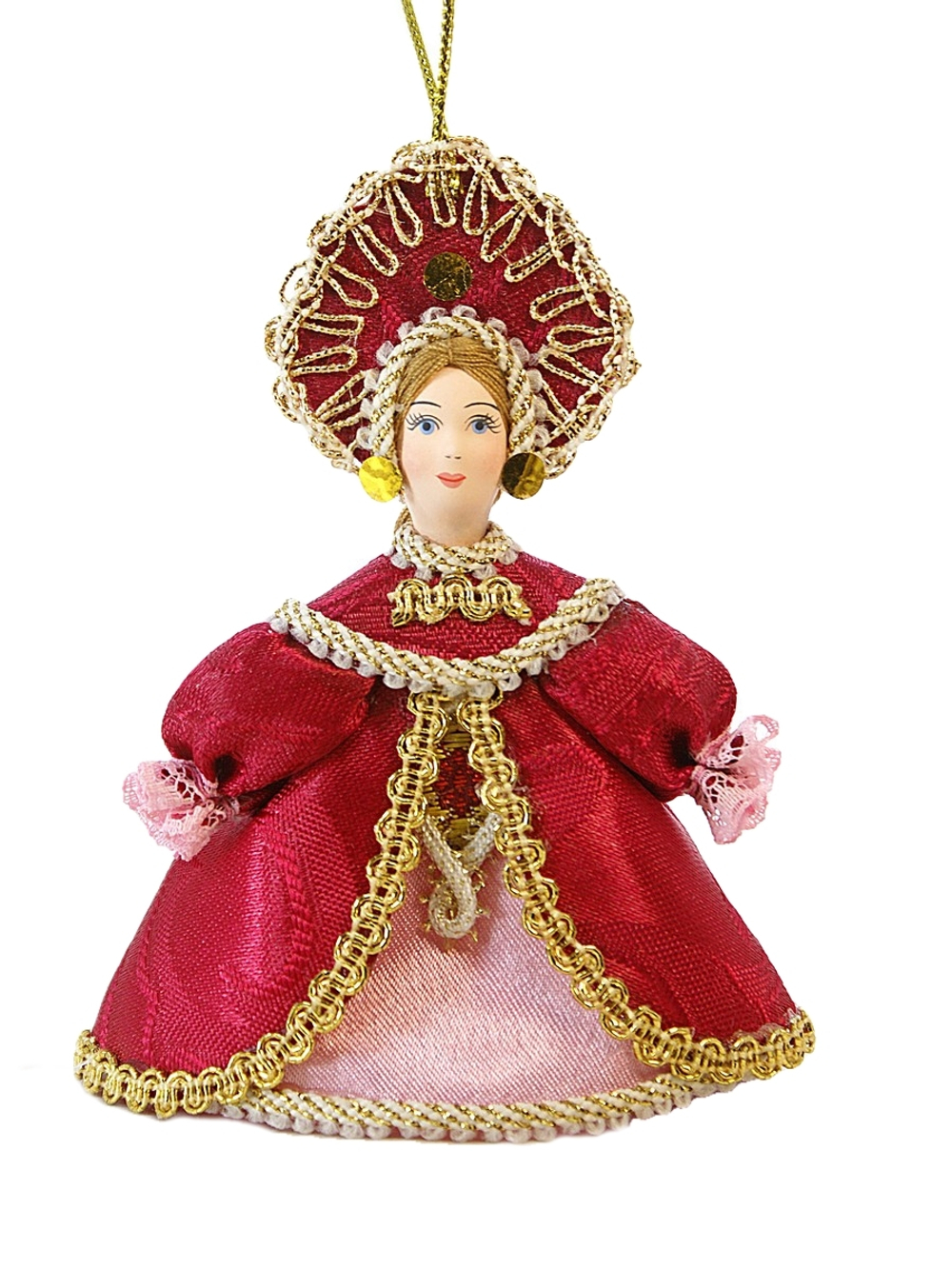 Кукла-подвеска в фигурном кокошнике