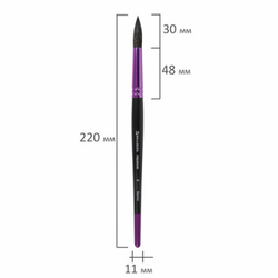 Кисть белка круглая №9, BRAUBERG PREMIUM, 200978