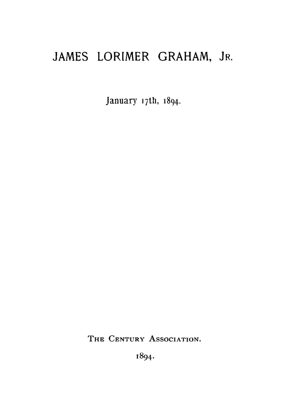 James Lorimer Graham, Jr: January 17Th, 1984 | Bayard Taylor