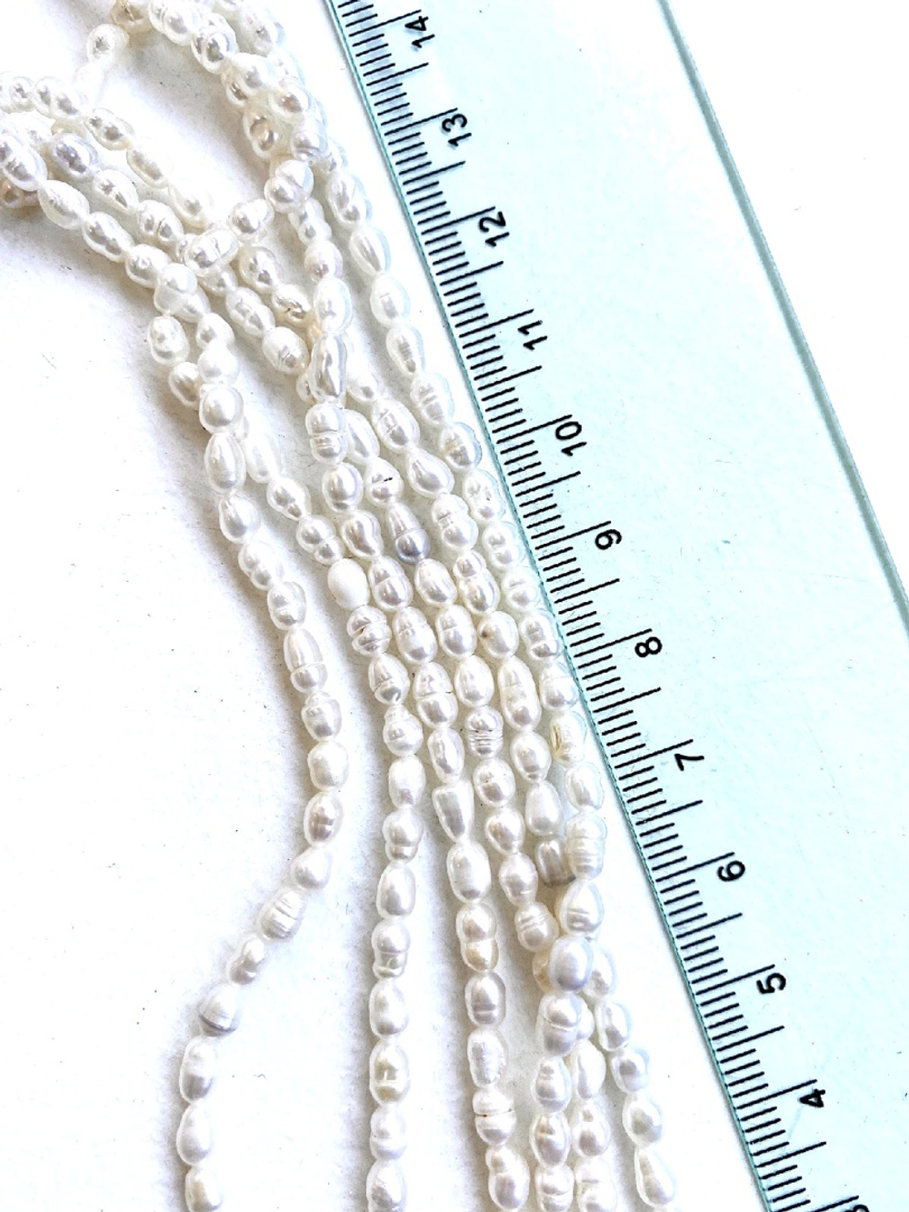 ж711 Жемчуг натуральный "рис длинный" 7*11мм, 36см