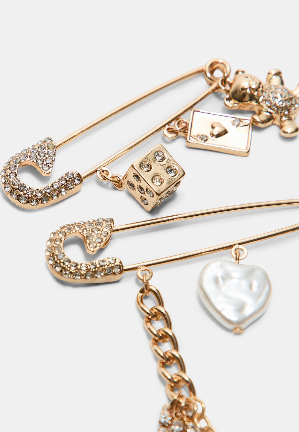 Stradivarius Набор из двух брошей, золотой