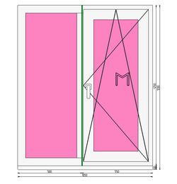 Пластиковое окно 1250 х 1050 ТермА Эко + Москитная сетка
