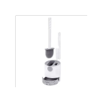 Ершик для унитаза силиконовый (плоский) + щеточка, напольный / настенное крепление, LAIMA, 700561