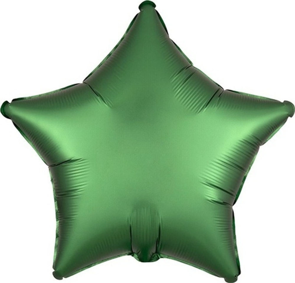 А 19"/48 см, Звезда, Сатин, Изумрудный (Emerald)(надутая гелием)