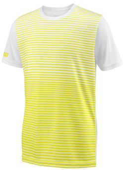 Футболка для мальчика теннисная Wilson Team Striped Crew - safety yellow/white