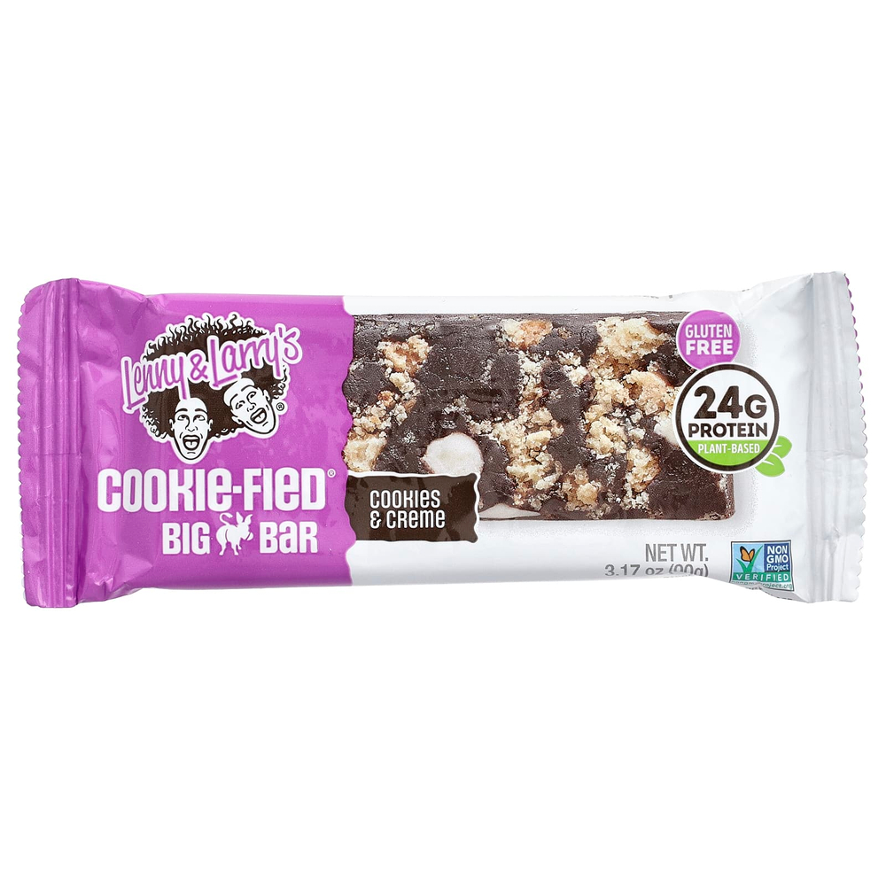Lenny & Larry's, Cookie-Fied® Big Bar, печенье и крем, 12 батончиков, 90 г (3,17 унции)