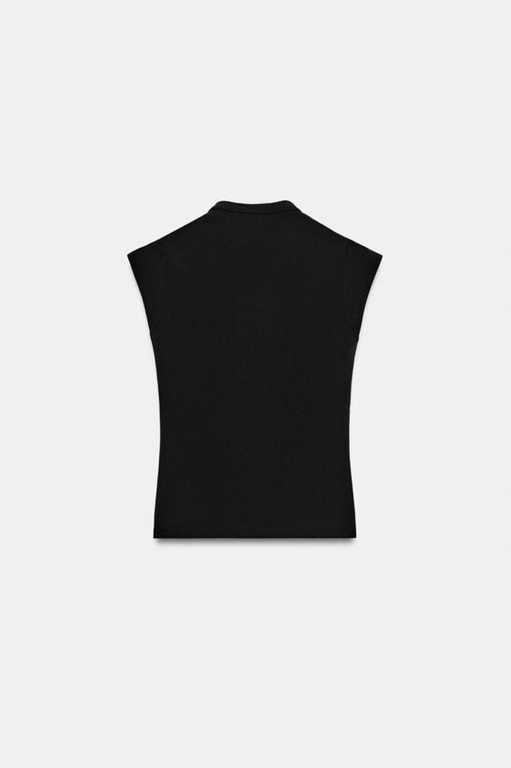 ZARA ЭЛАСТИЧНЫЙ ТОП С ЗАСТЕЖКАМИ-ТОГГЛ, ЧЕРНЫЙ