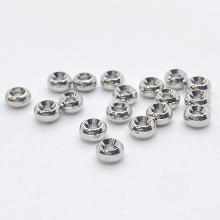 Бусина, цвет серебро (родий), размер 5*2,5, цена за 10 шт