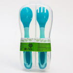 4800407 Набор приборов для кормления термовилка и термоложка, 2 шт, цвет зеленый/синий
