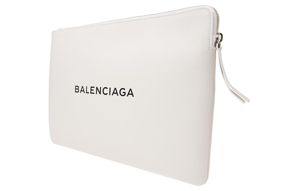 Balenciaga Cow Leather Clutch Women"s White
