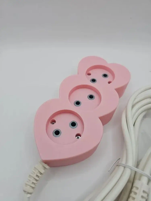 Сетевой фильтр Розовый Сердечки 3 метра