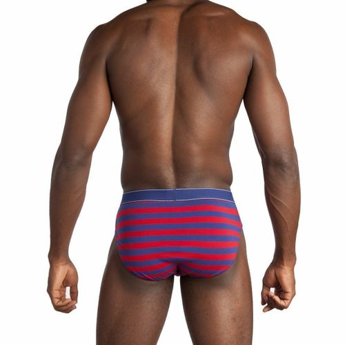 Мужские трусы слипы в красно-синюю полоску Sergio Dallini SG2935-2