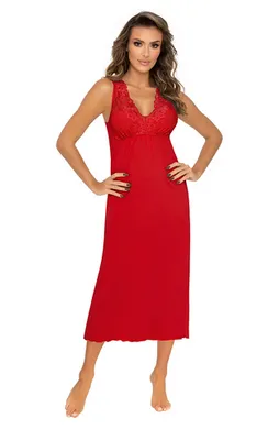 Kristina long nightdress Red