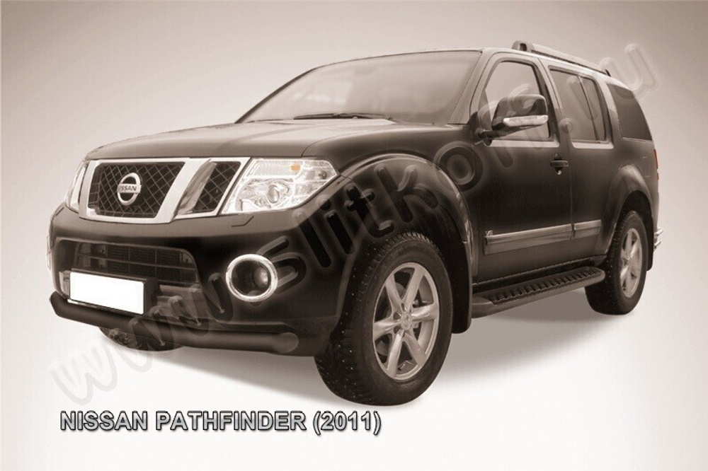 Защита переднего бампера Nissan Pathfinder (2010-2014) d76 черная