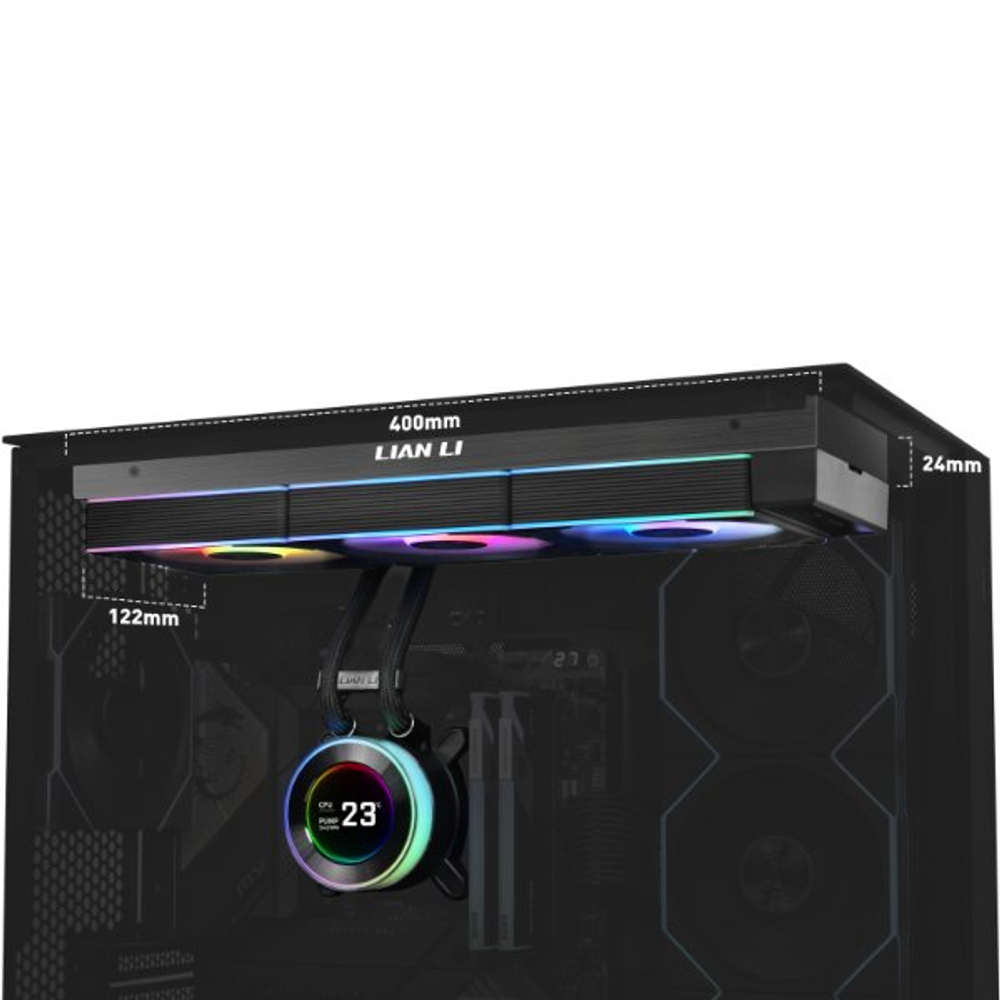Водяное охлаждение для CPU Lian Li Hydroshift lI LCD-C 360TL 3x120mm Black G89.GHS2LCD36TB.00