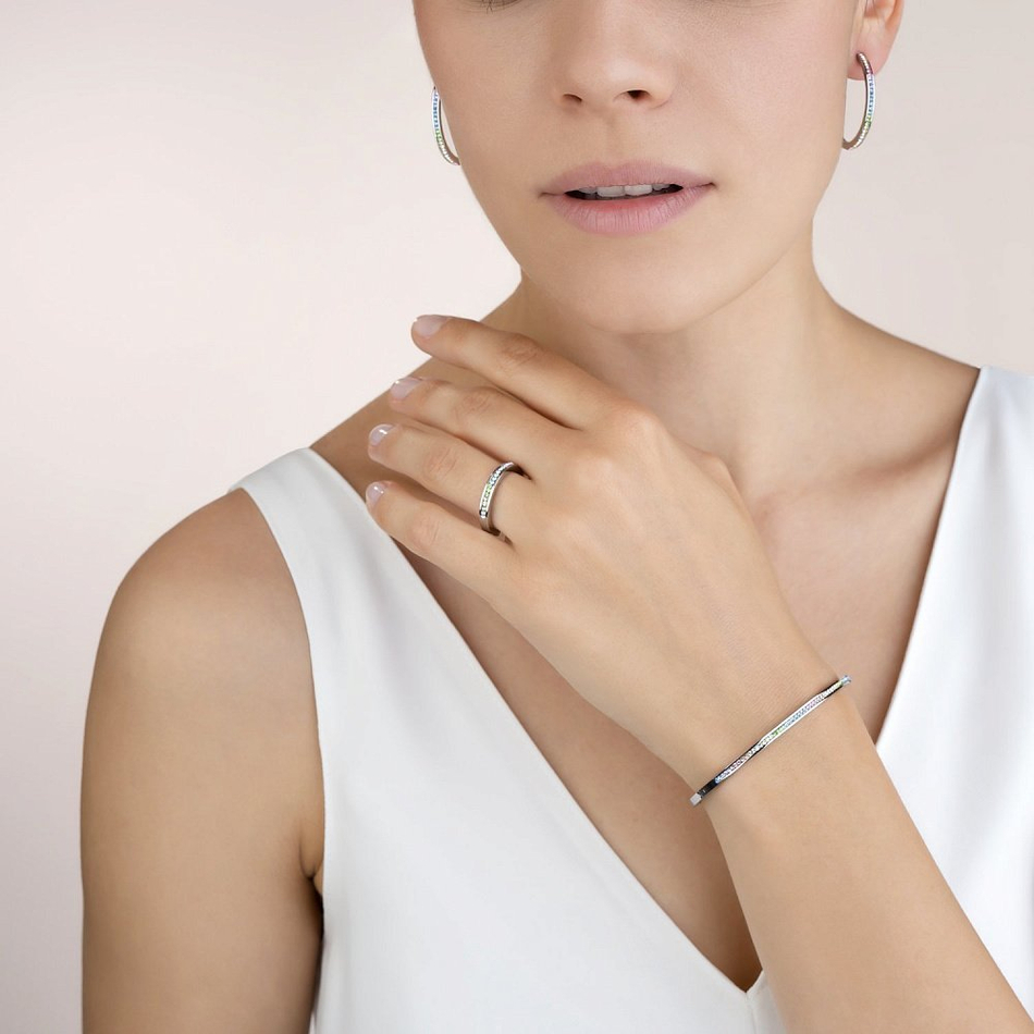 Кольцо Coeur de Lion Multicolour Pastel 0129/40-1522 58 цвет мультиколор, серебряный