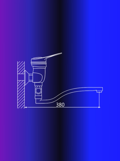 Смеситель для ванны Oute T3823 латунь