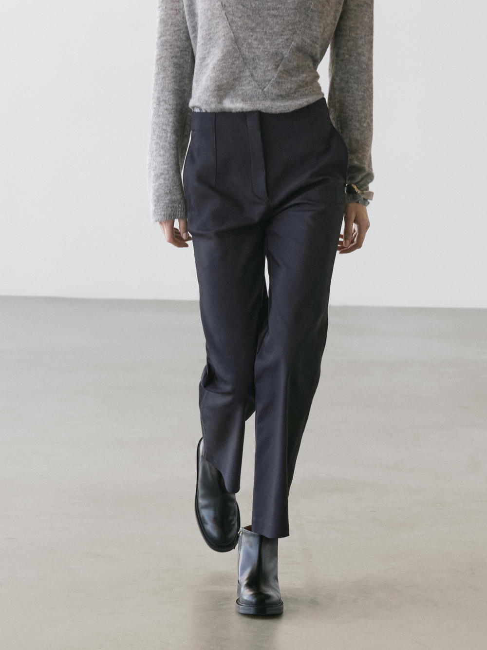 Massimo Dutti Брюки из технической хлопковой смеси, темно-синий