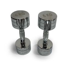 Гантель UNIX Fit PRO круглая хромированная 6 кг, 2 шт.
