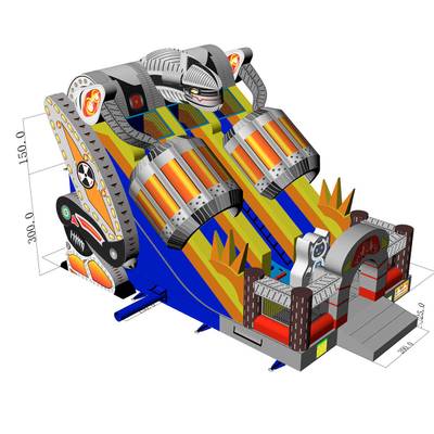 Коммерческий надувной батут «Робот» 8x6x6.5 м