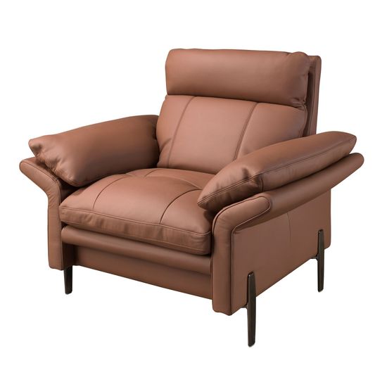 Коричневое кожаное кресло модель 5173