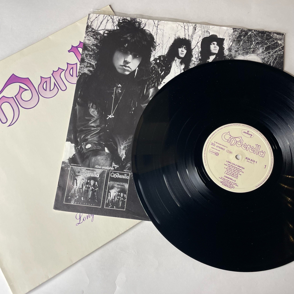 Винтажная виниловая пластинка LP Cinderella Long Cold Winter (Нидерланды 1988)