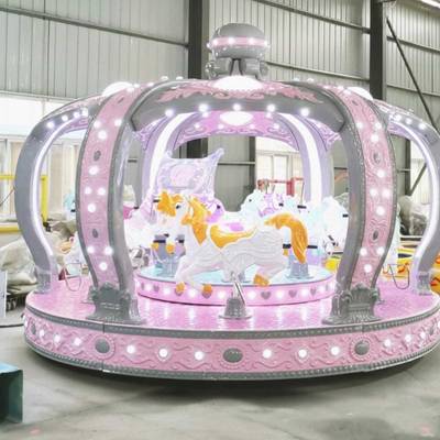 Электрическая карусель «Корона Принцессы» розовая, 12 мест