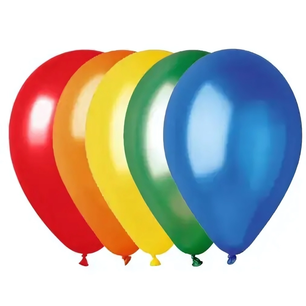 Воздушные шары 5 шт, 10»/25см Радуга цвета (микс)
