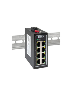 Коммутатор неуправляемый промышленный U-8T 8 портов 10/100Base-T(X) RJ45 монтаж на DIN-рейку TSX EKF TSX-U-8T
