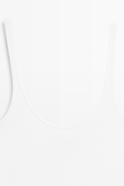 Massimo Dutti Топ на бретелях из хлопка, белый
