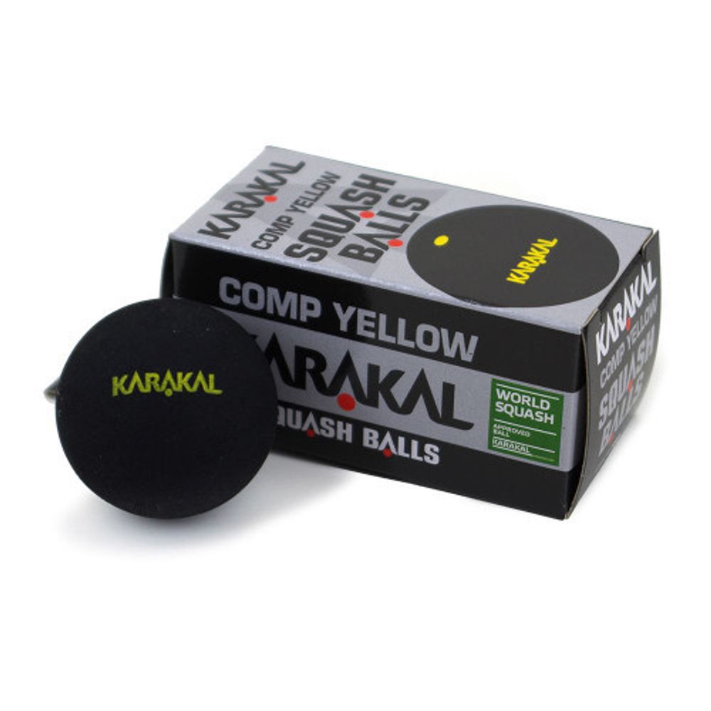 Мячи для сквоша KARAKAL COMP 1 желтая точка