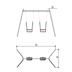 Детские качели двойные сиденье со спинкой (цепная подвеска) Romana 108.18.00-01