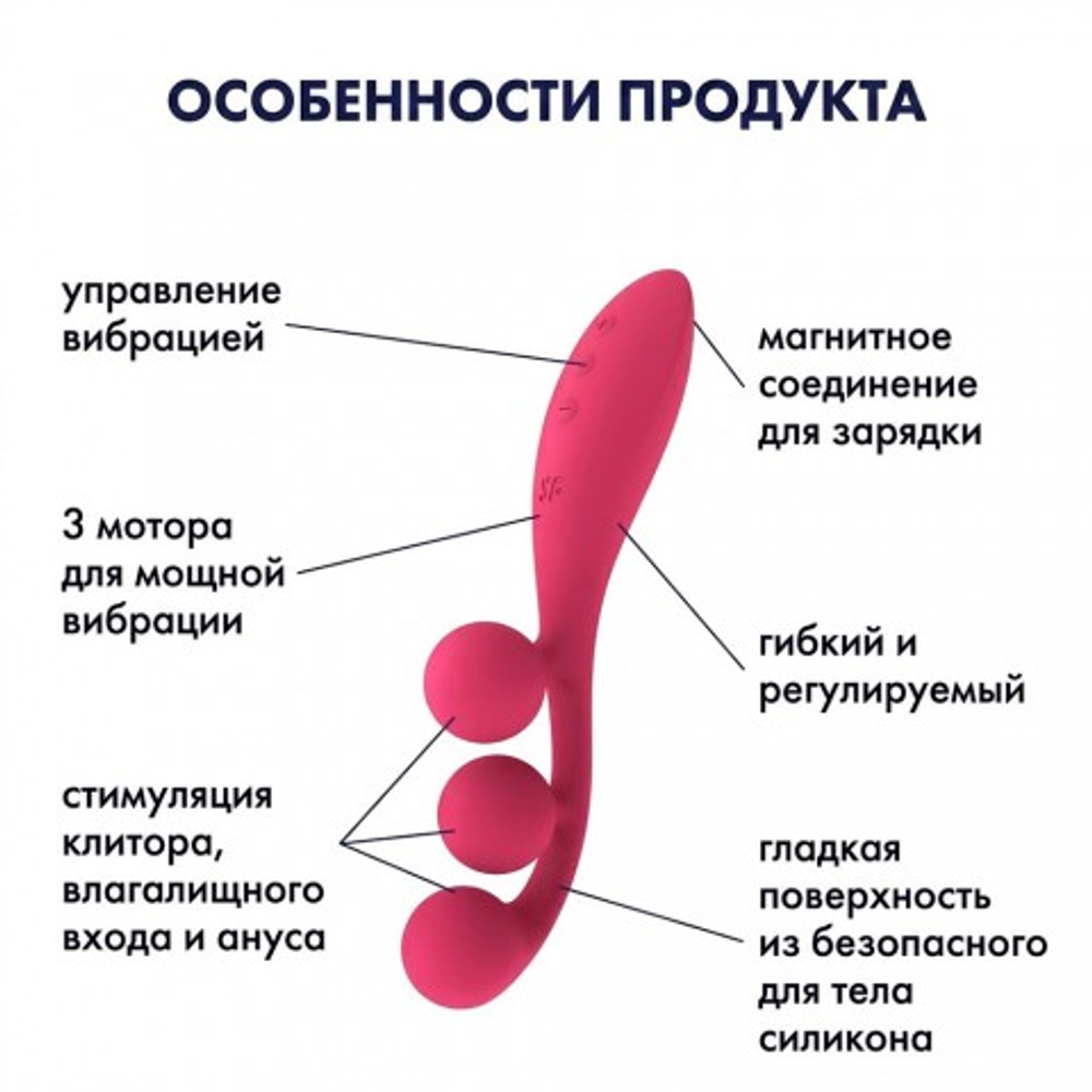 Мультифункциональный вибратор для тройной стимуляции Satisfyer Tri Ball 1 красный