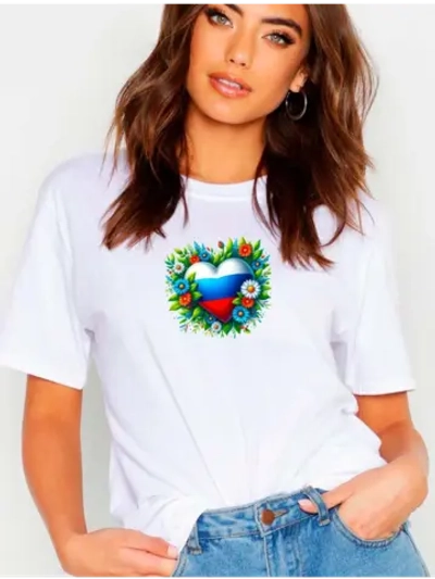 Футболка патриотическая триколор