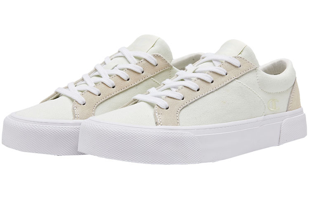 Champion Essentials Collection Heritage Suede Low top Skateboard Shoes Women"s White