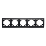 Рамка 5-местная горизонтальная STEKKER, PPFR00-9005-03, серия Эрна, черный 39622