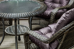 Садовый комплект из искусственного ротанга Мэдисон НЬЮ (Medison NEW) стол круглый D90 + 4 кресла с подушками на сиденье и спинку