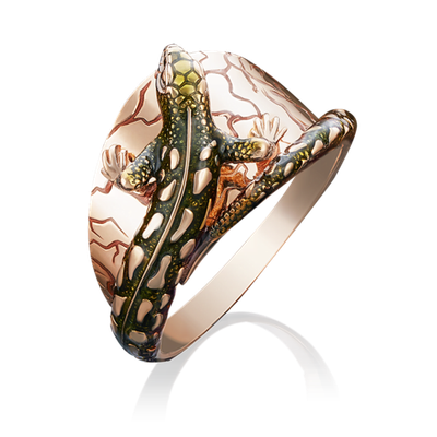 Кольцо «Ящерица» из красного золота c эмалью Артикул: 01-5030-00-000-1110-59