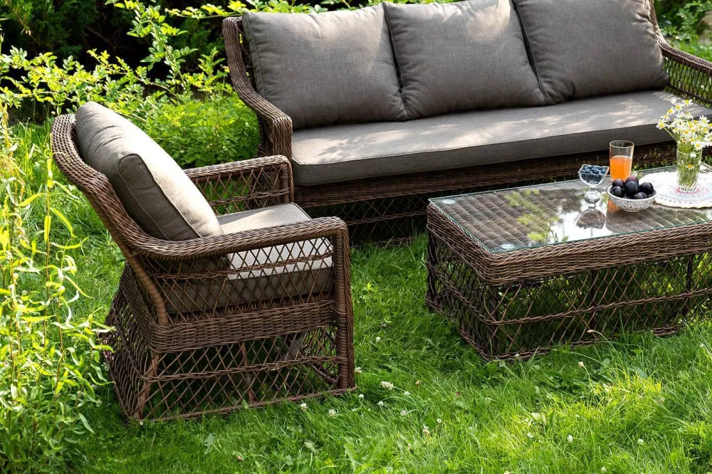 "Гранд Латте" лаунж-зона из искусственного ротанга, цвет коричневый