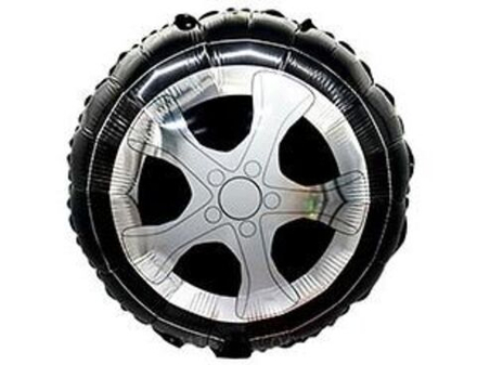 Шар фольга круг 45см. Колесо от машины