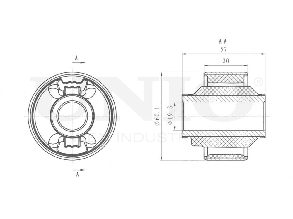 Сайлентблок задний переднего нижнего рычага UNIO RMP-20195